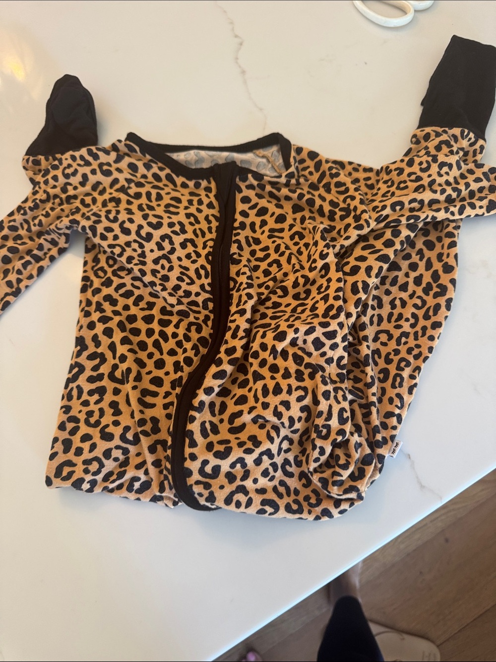 Little Sleepies Black and Yellow Leopard Print Reptile Pajama Top